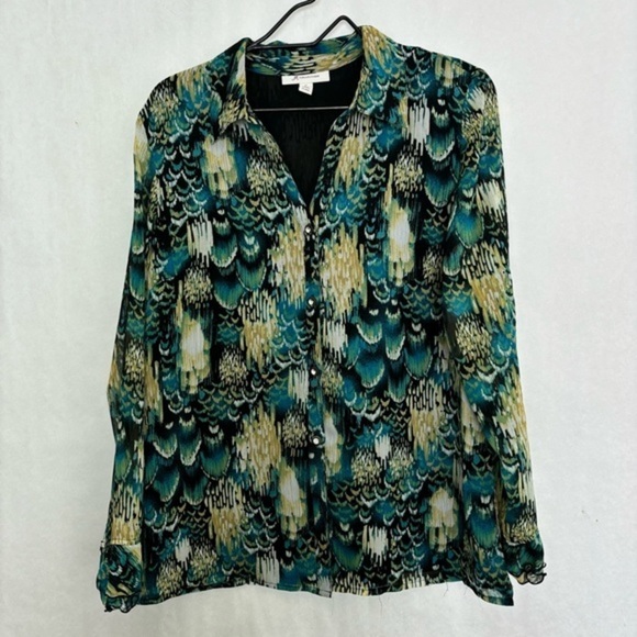 5/$25 JM collection button front blouse large - Picture 1 of 5